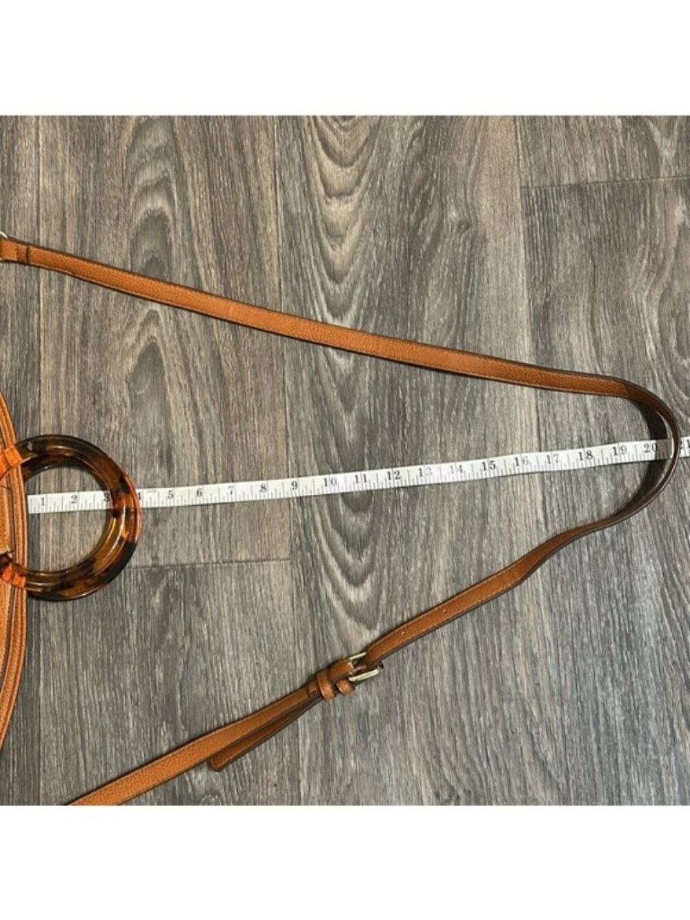 Carlos Santana Tan Faux Leather Shoulder Bag Tortoise Shell Ring Purse Crossbody - Picture 7 of 13